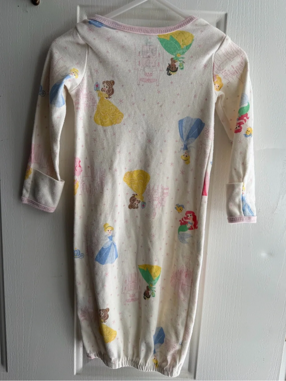 Disney Baby Cream Gown with Pink Trim and Pastel Prints - Picture 3 of 3